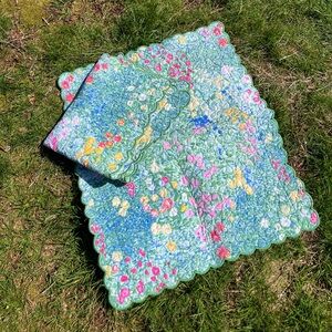 Floral Green Quilted Pillow Set